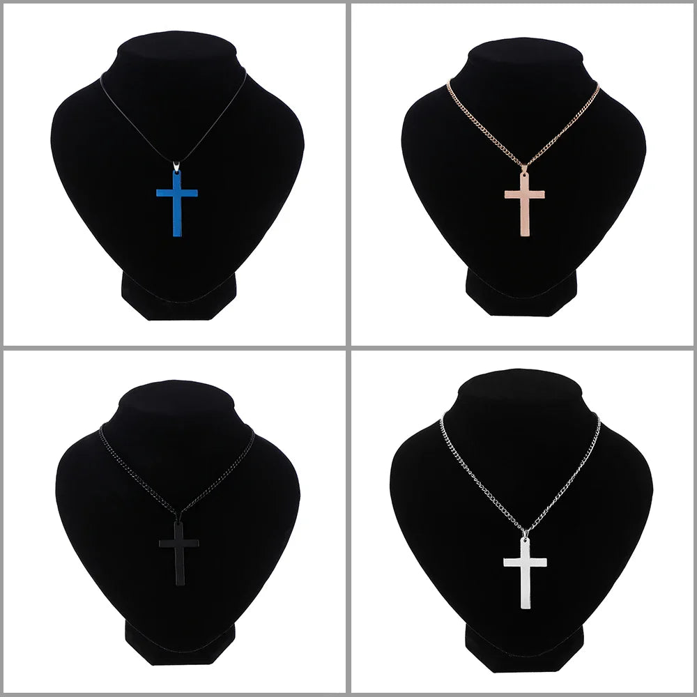 Minimalist Steel Cross Pendant