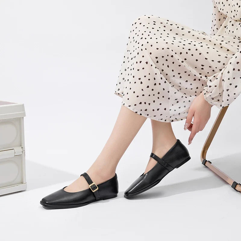 Augusta Leather Ballet Flats