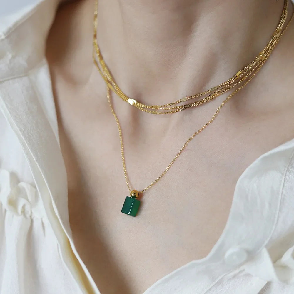 Emerald Zirconia Pendant Necklace