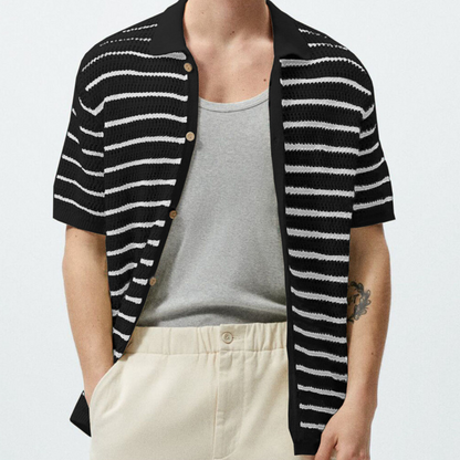 Airy Striped Button-Up Shirt