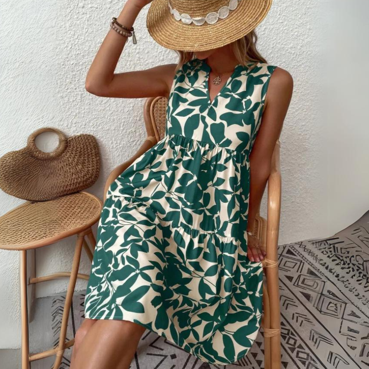 Amalfi Ruffle A Line Tank Dress