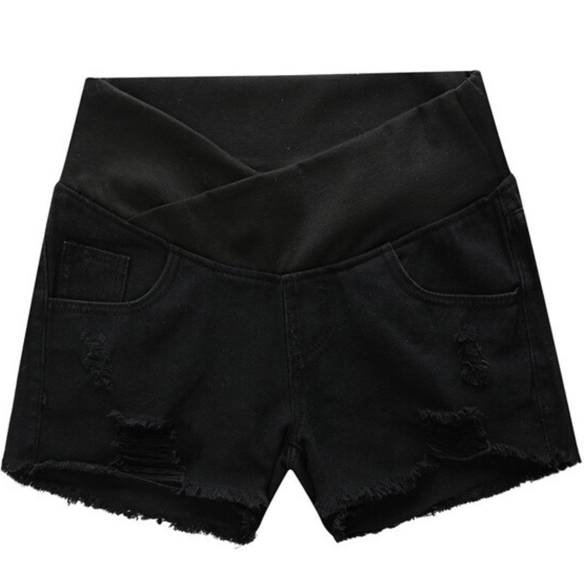 Frayed Maternity Jean Shorts