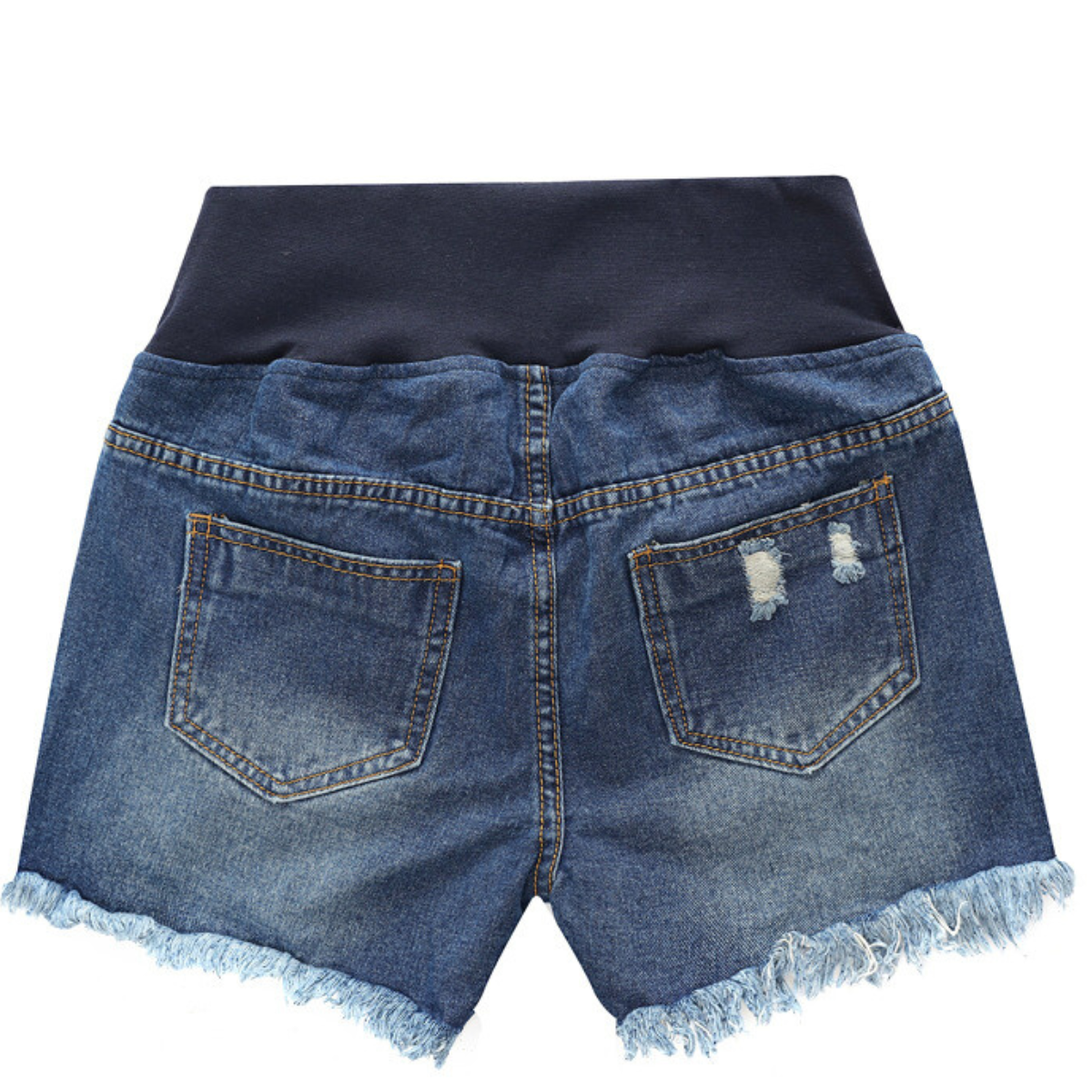 Frayed Maternity Jean Shorts