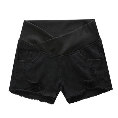 Frayed Maternity Jean Shorts