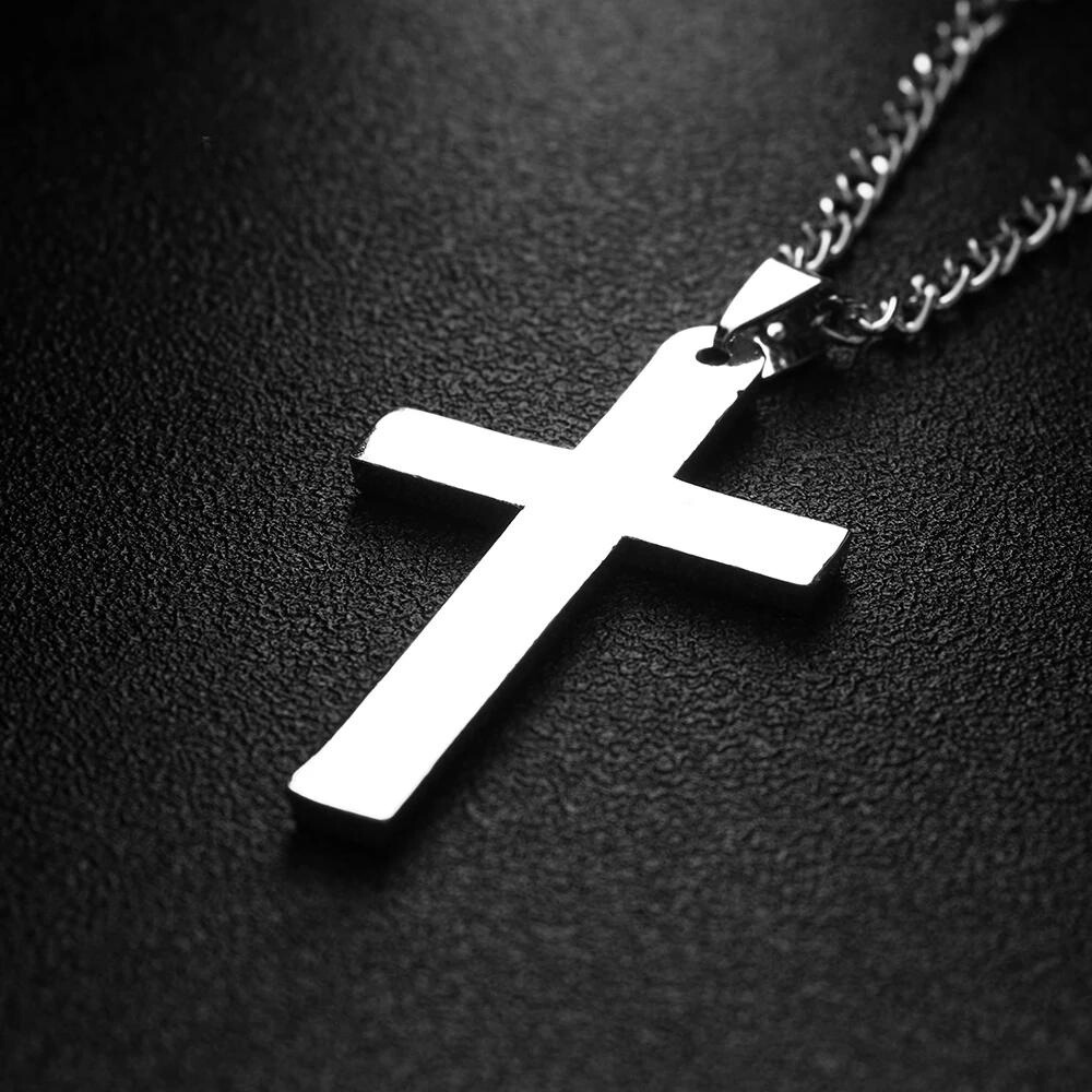 Minimalist Steel Cross Pendant