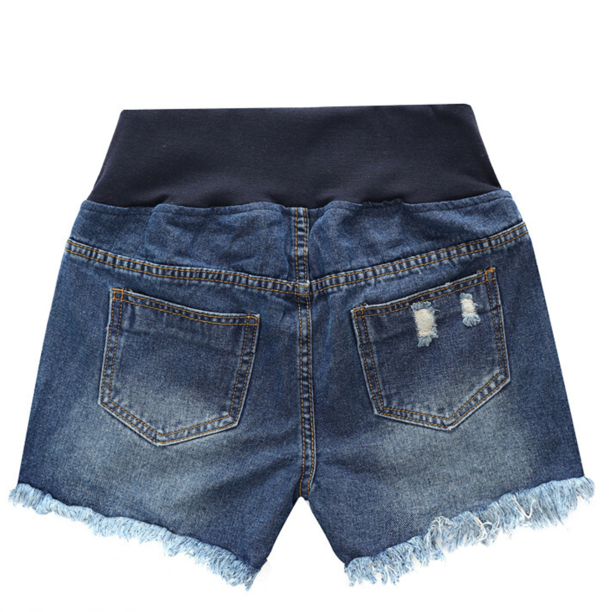 Frayed Maternity Jean Shorts