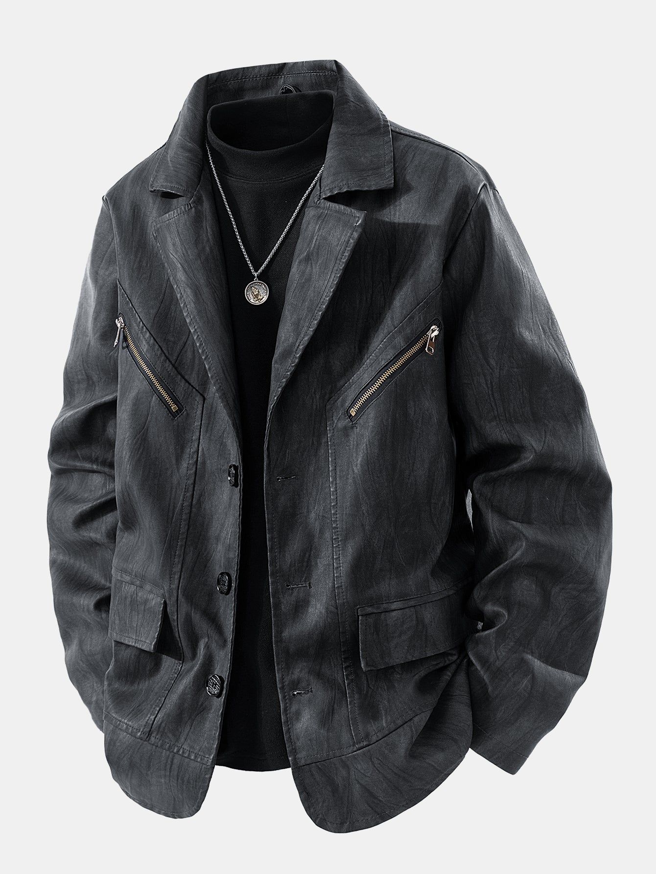 Verona Textured PU Utility Jacket