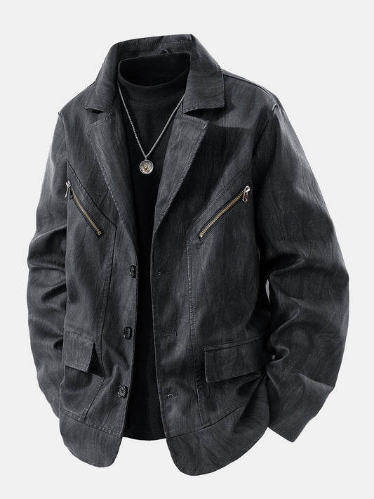 Verona Textured PU Utility Jacket