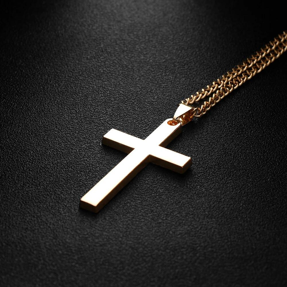 Minimalist Steel Cross Pendant