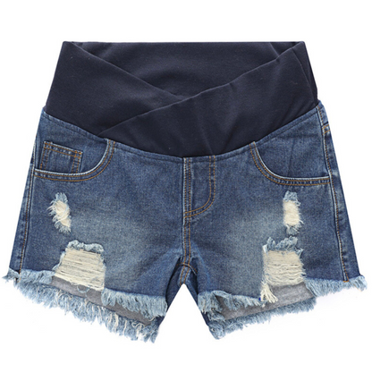 Frayed Maternity Jean Shorts