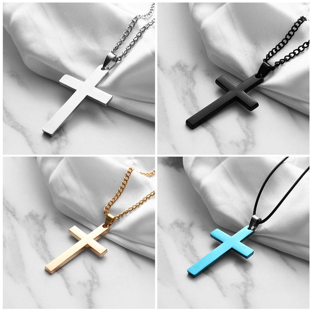 Minimalist Steel Cross Pendant