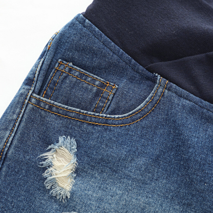 Frayed Maternity Jean Shorts