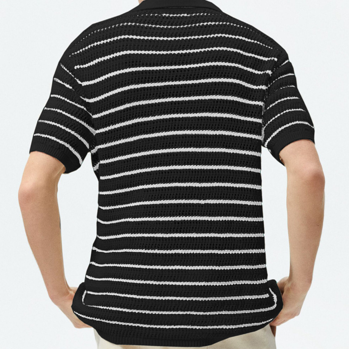 Airy Striped Button-Up Shirt