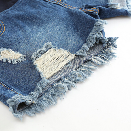 Frayed Maternity Jean Shorts