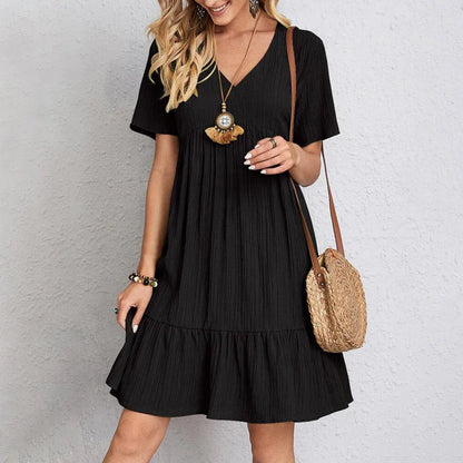 Siena V-Neck Ruffle Dress