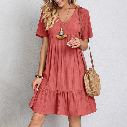 Siena V-Neck Ruffle Dress