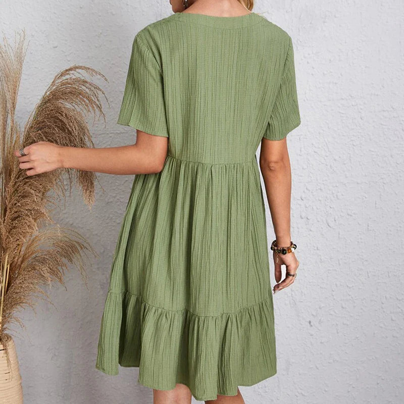 Siena V-Neck Ruffle Dress