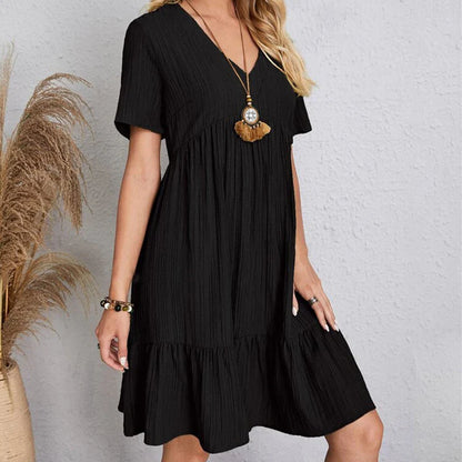 Siena V-Neck Ruffle Dress