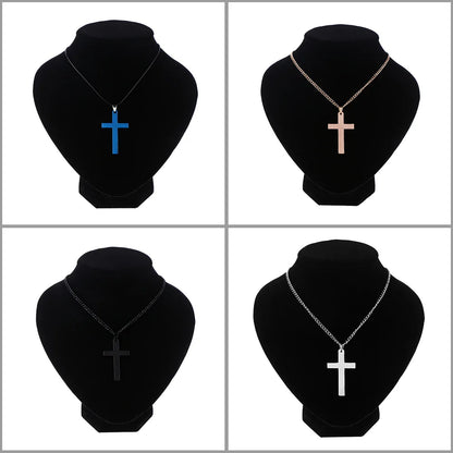 Minimalist Steel Cross Pendant