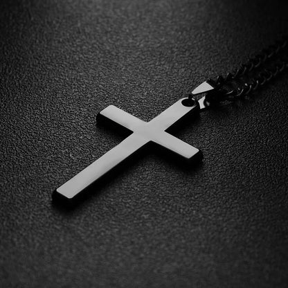 Minimalist Steel Cross Pendant
