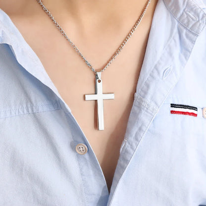 Minimalist Steel Cross Pendant