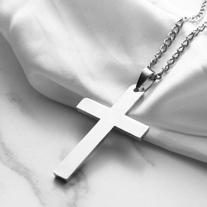 Minimalist Steel Cross Pendant