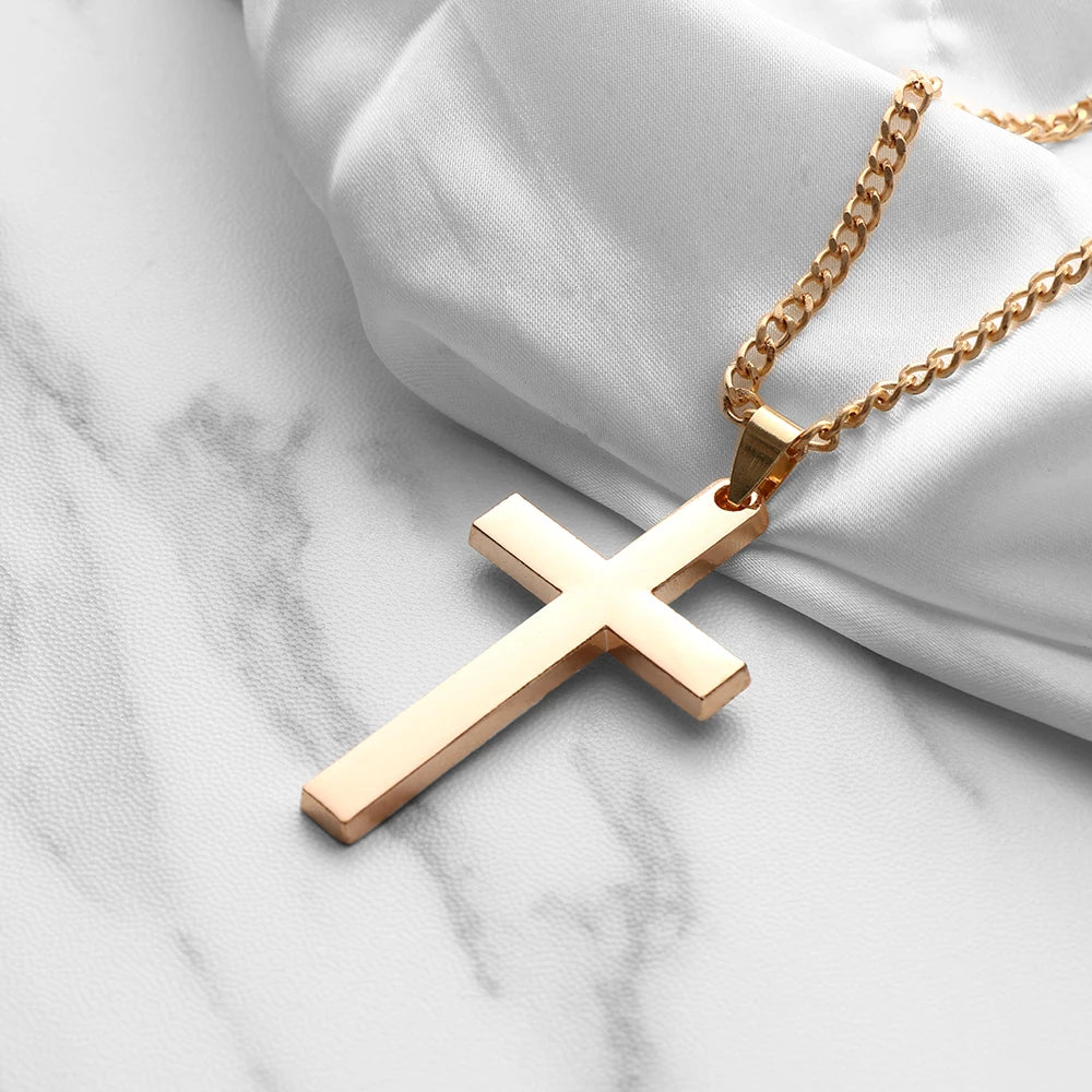 Minimalist Steel Cross Pendant