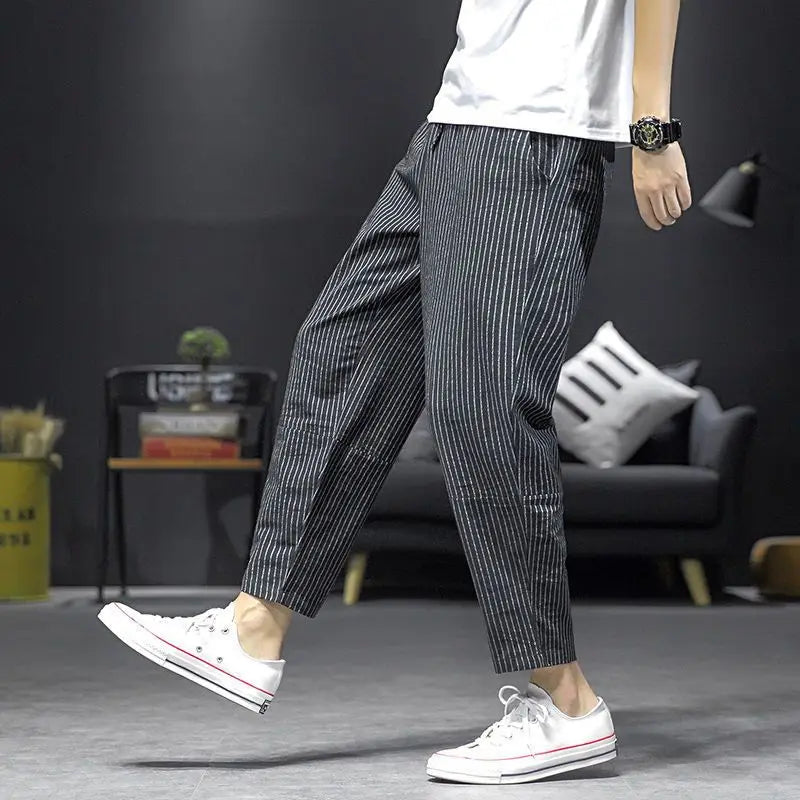 Marina Pinstripe Slim-Fit Pants