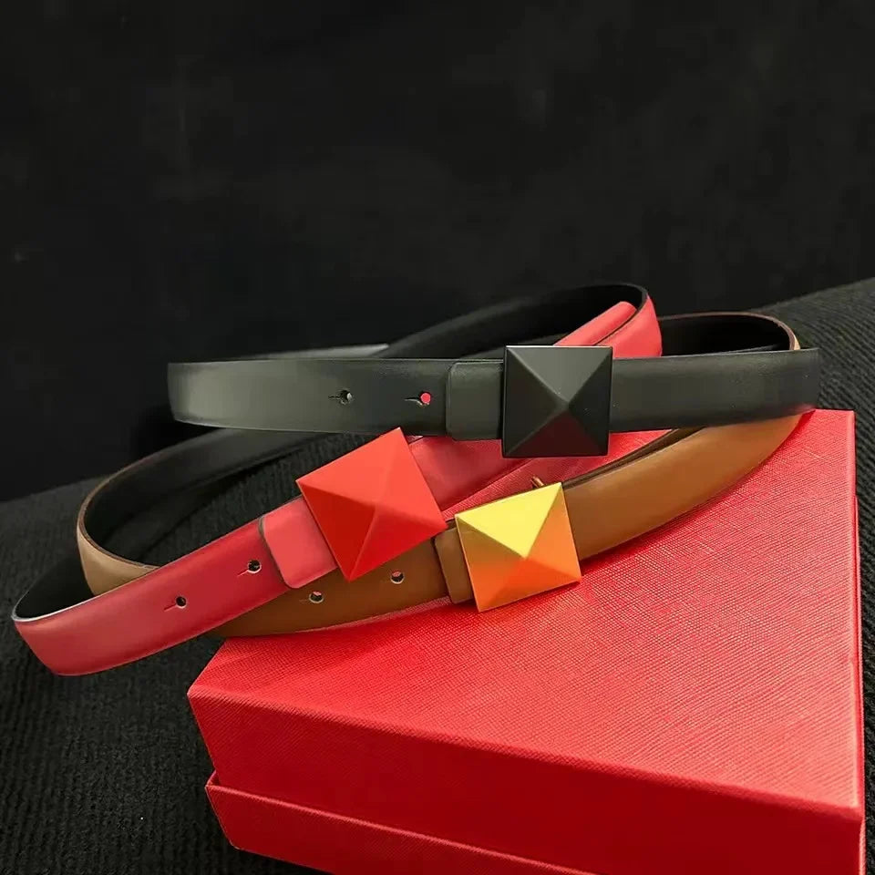 Cubic Cadence Leather Belt