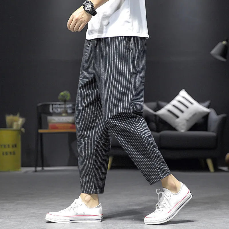 Marina Pinstripe Slim-Fit Pants