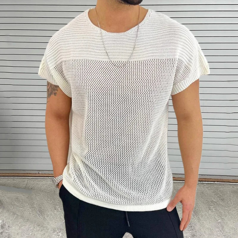 Mesh Vibe O Neck T Shirt
