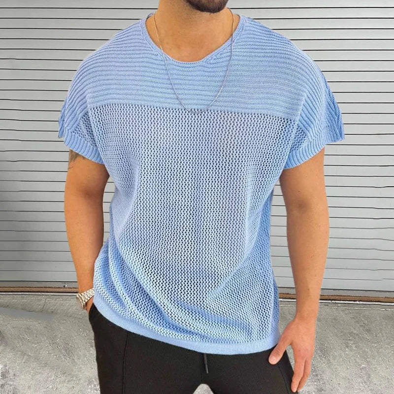 Mesh Vibe O Neck T Shirt