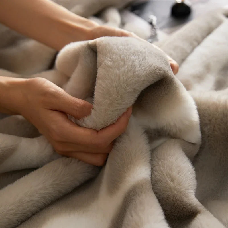 Marlowe Rabbit Fur Blanket