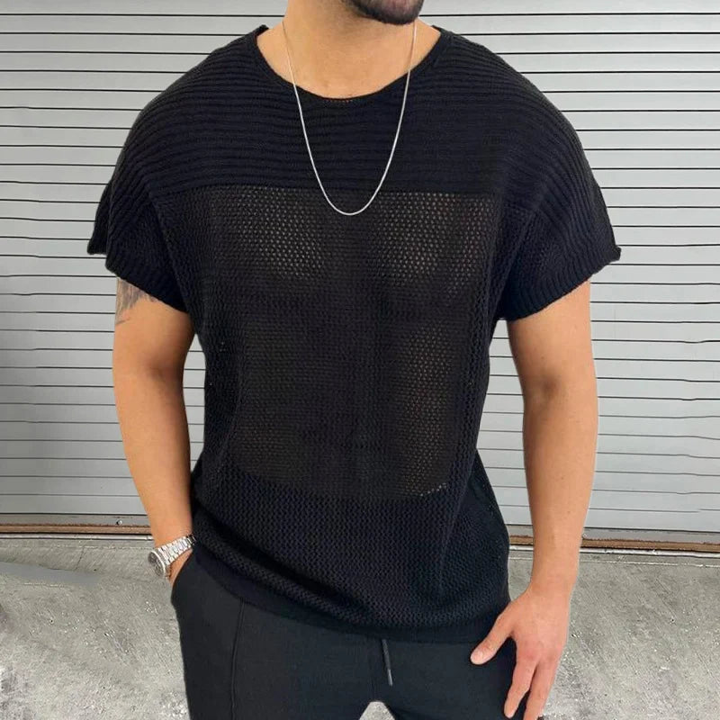 Mesh Vibe O Neck T Shirt