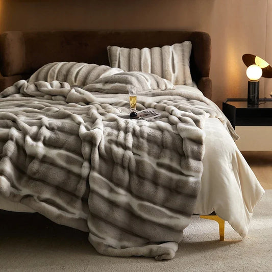 Marlowe Rabbit Fur Blanket