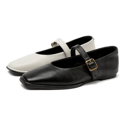 Augusta Leather Ballet Flats