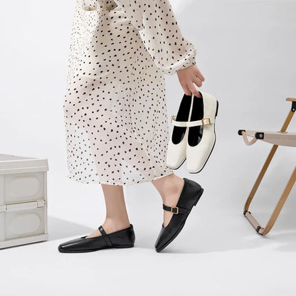 Augusta Leather Ballet Flats