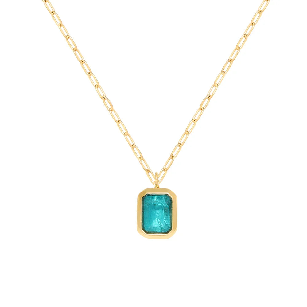 Emerald Zirconia Pendant Necklace