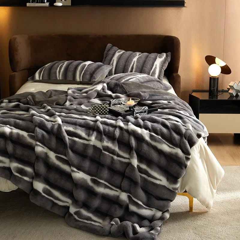 Marlowe Rabbit Fur Blanket