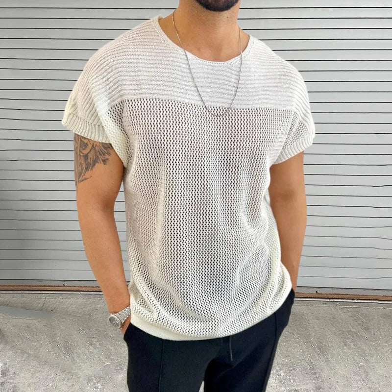 Mesh Vibe O Neck T Shirt