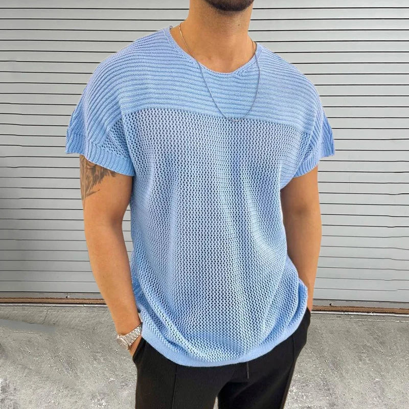 Mesh Vibe O Neck T Shirt