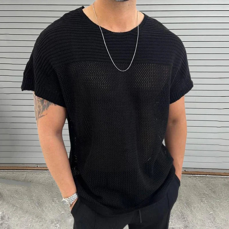 Mesh Vibe O Neck T Shirt