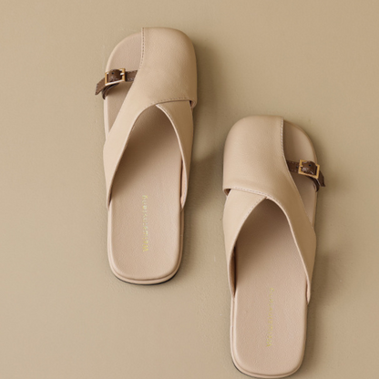 Luxe Crossover Leather Slides