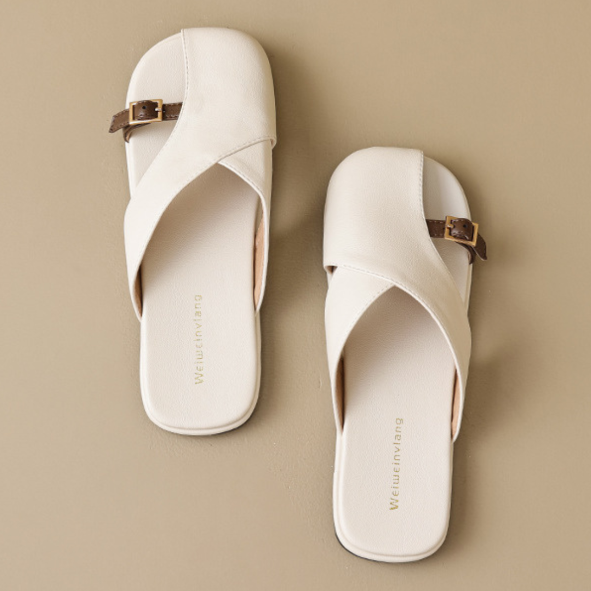 Luxe Crossover Leather Slides