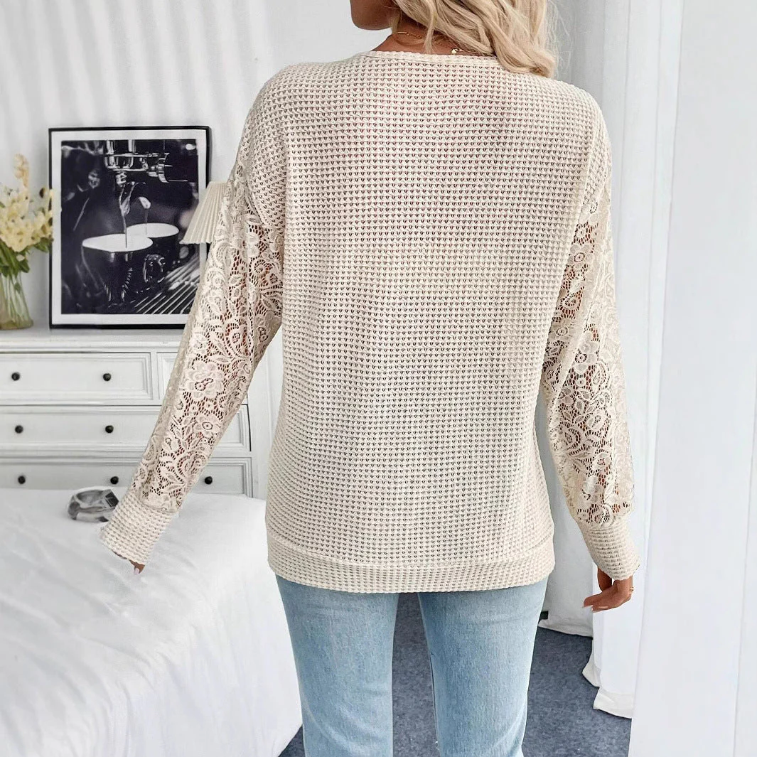 Marbella Lace Sleeve Knit Top
