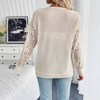 Marbella Lace Sleeve Knit Top