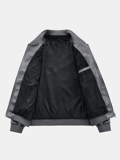 Ravenna Leather Bomber Jacket