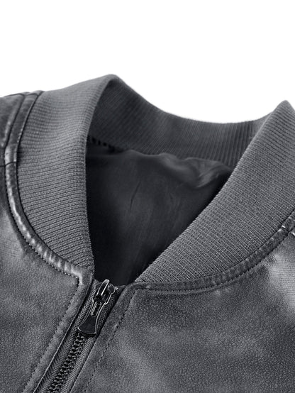 Ravenna Leather Bomber Jacket